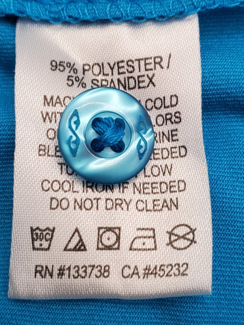 Snake Eyes Dry-18 Performance Golf Polo Medium Turquoise Shirt - Picture 7 of 8